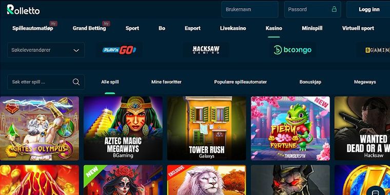Skjermbilde av Rolletto casino